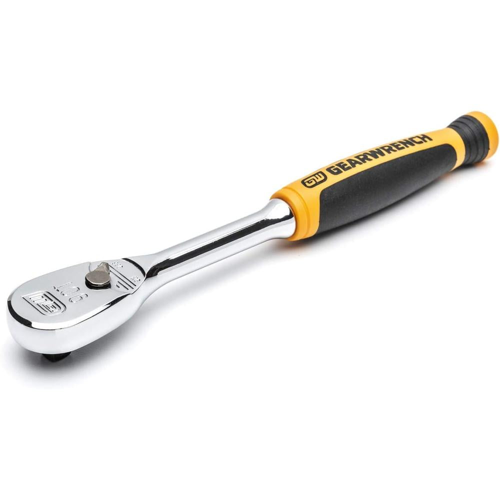 GearWrench 81007T 1/4" Drive 90-Tooth 6" Dual Material Teardrop Ratchet