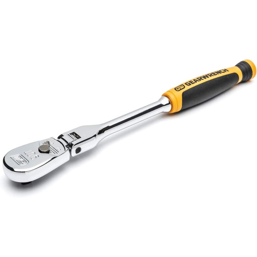 GearWrench 81009T 1/4" Drive 90-Tooth 8" Dual Material Flex Head Teardrop Ratchet