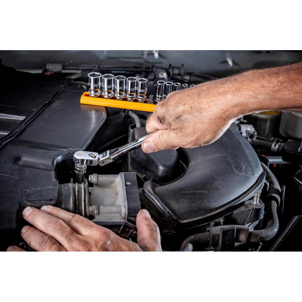 GearWrench 81012XP 1/4 Drive 120XP Full Polish Chrome Flex Head Teardrop Ratchet