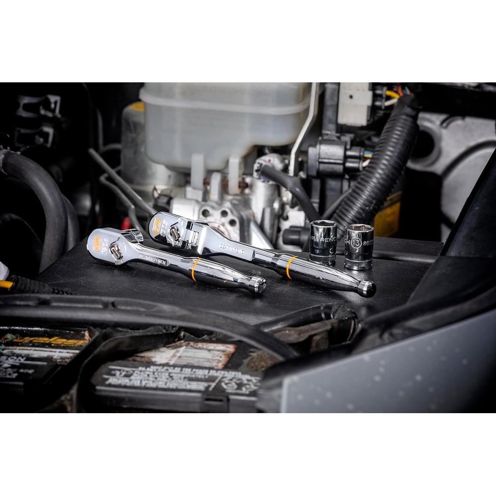 GearWrench 81012XP 1/4 Drive 120XP Full Polish Chrome Flex Head Teardrop Ratchet