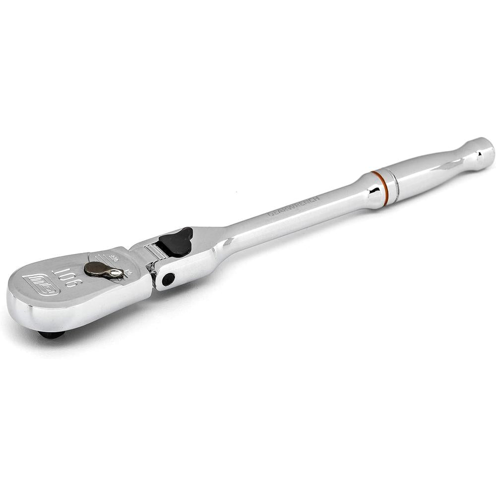 GearWrench 81015T 1/4" Drive 90-Tooth Locking Flex Head Teardrop Ratchet