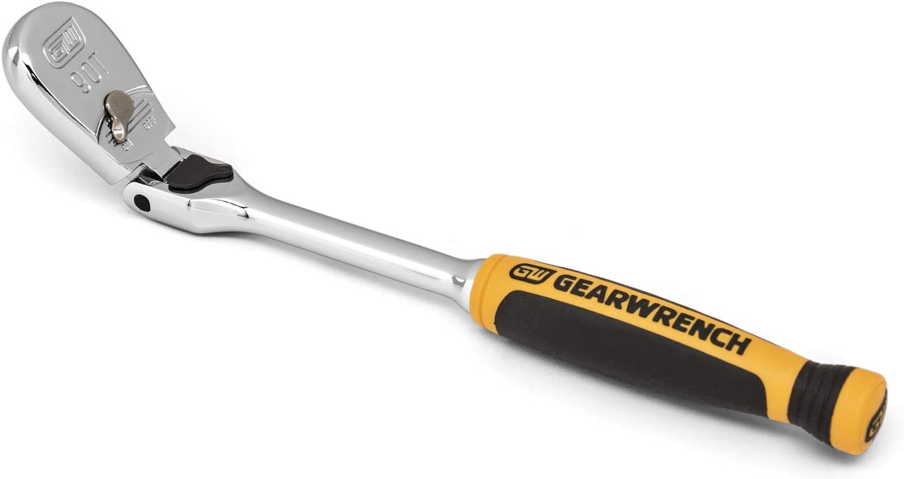 GearWrench 81016T 1/4" Drive 90-Tooth 8" Dual Material Locking Flex Head Teardrop Ratchet - MPR Tools & Equipment