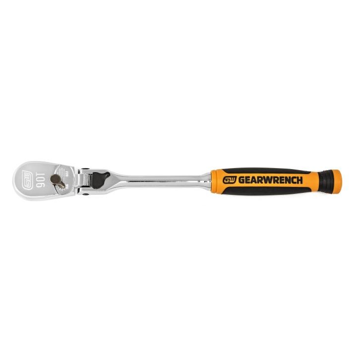 GearWrench 81016T 1/4" Drive 90-Tooth 8" Dual Material Locking Flex Head Teardrop Ratchet - MPR Tools & Equipment