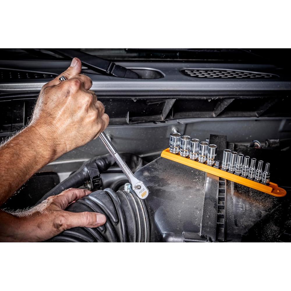 GearWrench 81034XP 1/4" Drive 120XP Full Polish Chrome Extra Long Handle Teardrop Ratchet