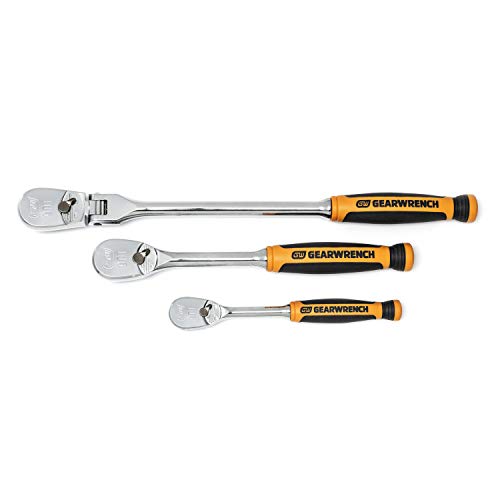 GearWrench 81203T 3pc 1/4" & 3/8" Drive 90-Tooth Cushion Grip Mixed Ratchet Set - MPR Tools & Equipment