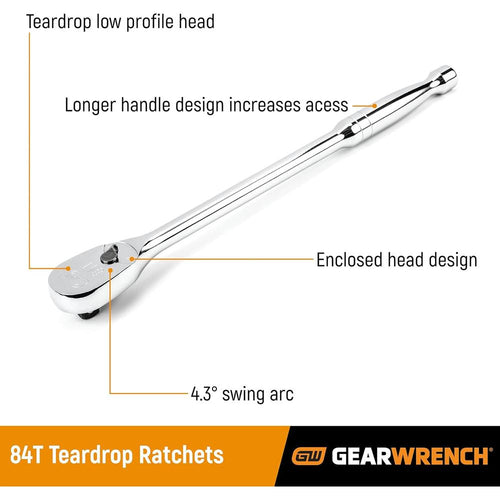 GearWrench 81206F 3-Piece Full Polish Ratchet Set