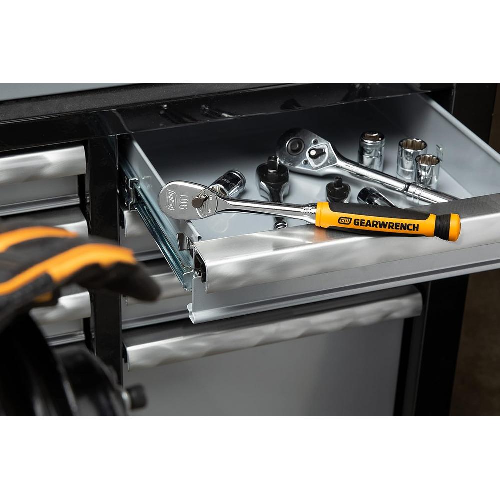 GearWrench 81208T 3/8" Drive 90-Tooth 9" Dual Material Teardrop Ratchet