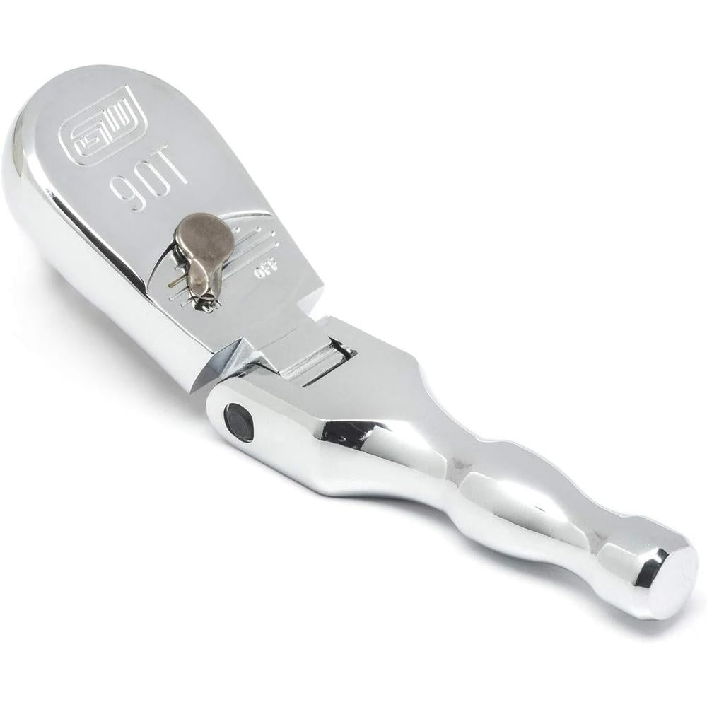 GearWrench 81212T 3/8" Drive 90-Tooth Stubby Flex Head Teardrop Ratchet