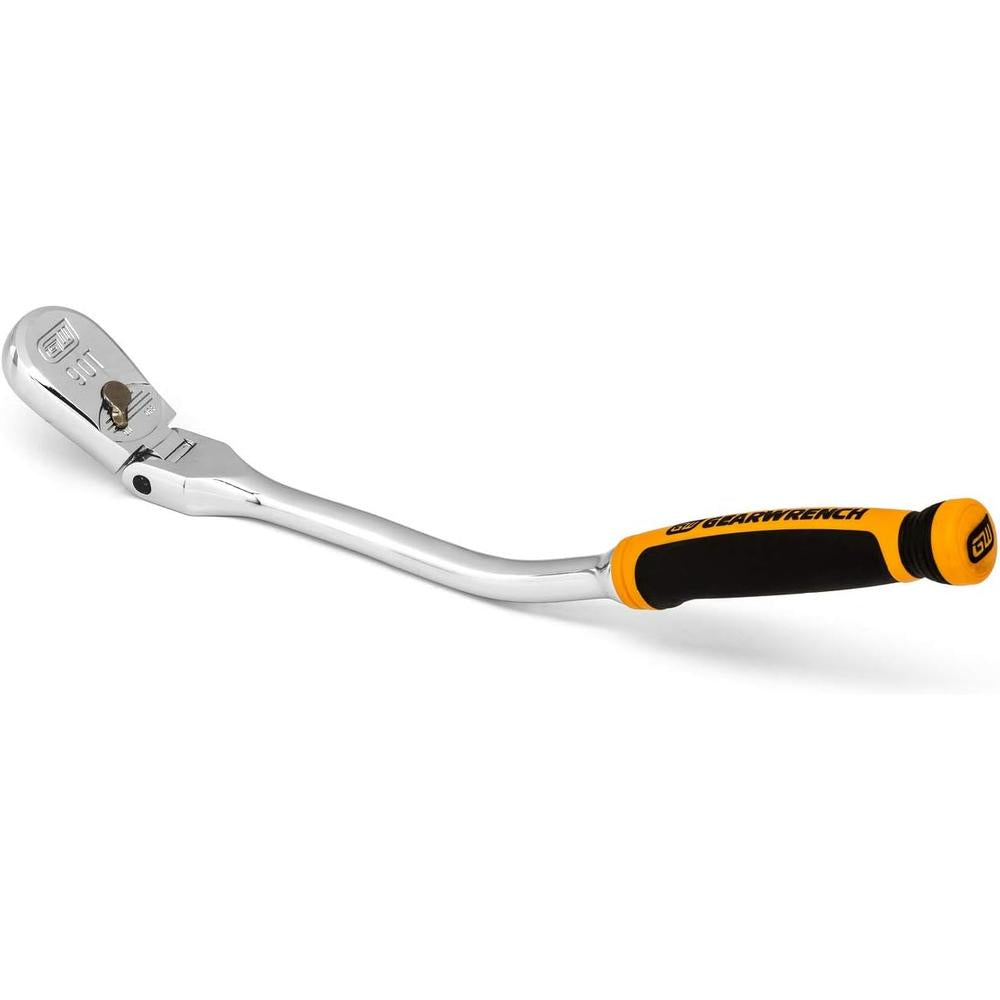 GearWrench 81213T 3/8" Drive 90-Tooth 12-1/4" Dual Material Offset Flex Head Teardrop Ratchet