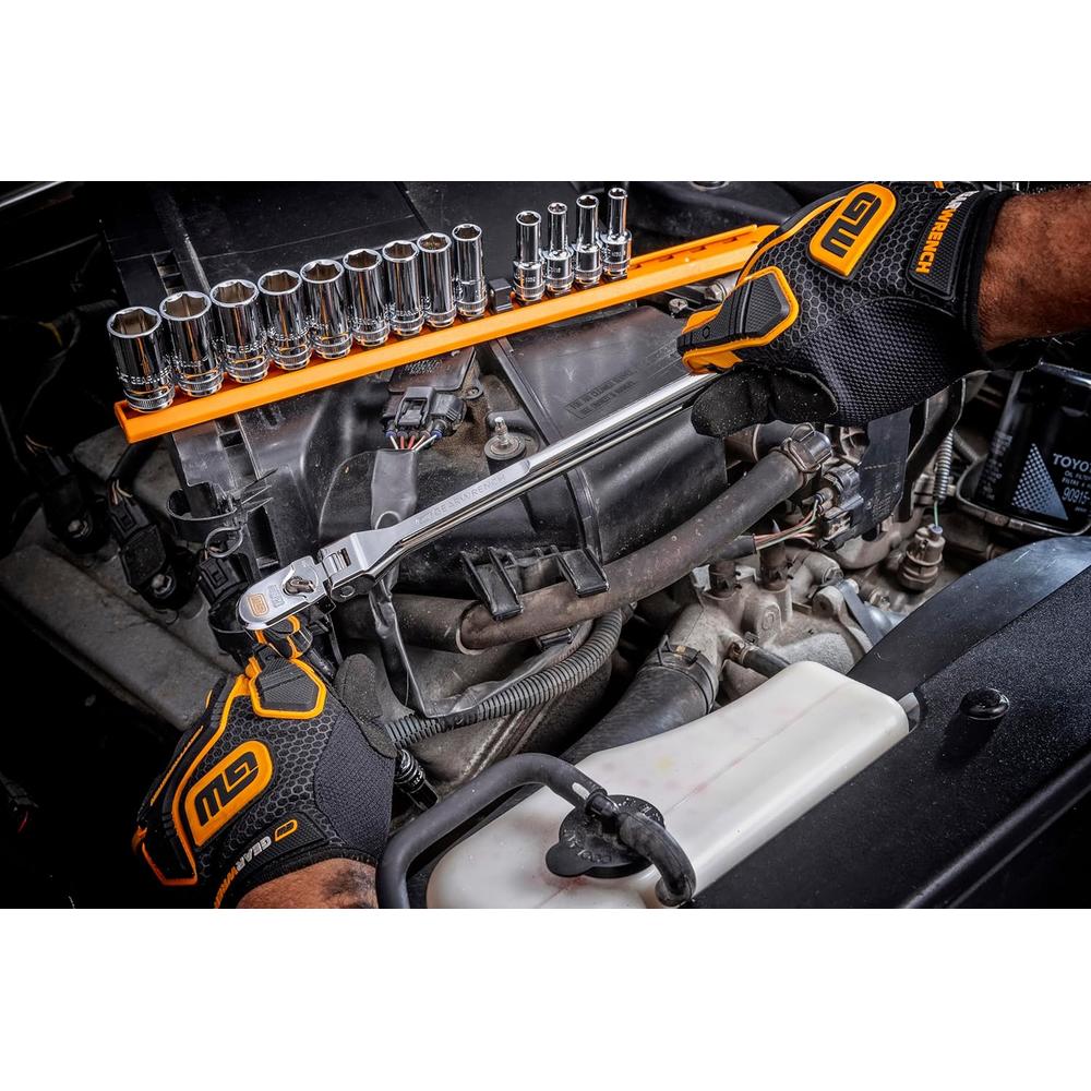 GearWrench 81215XP 3/8 Drive 120XP Full Polish Chrome Flex Head Teardrop Ratchet