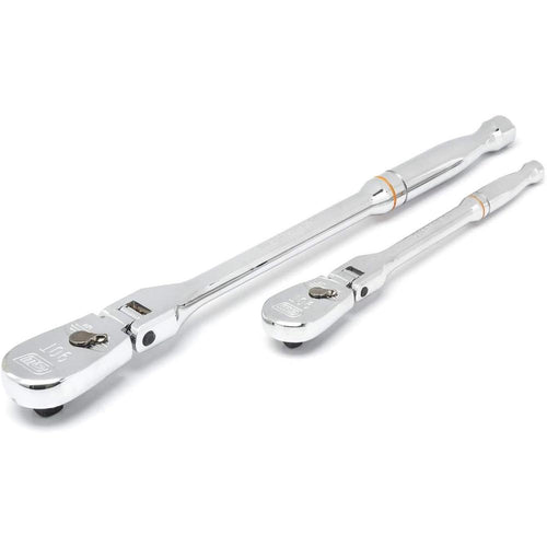 GearWrench 81216T 2 Pc. 1/4" & 3/8" Drive 90 Tooth Full Polish Flex Head Ratchet Set