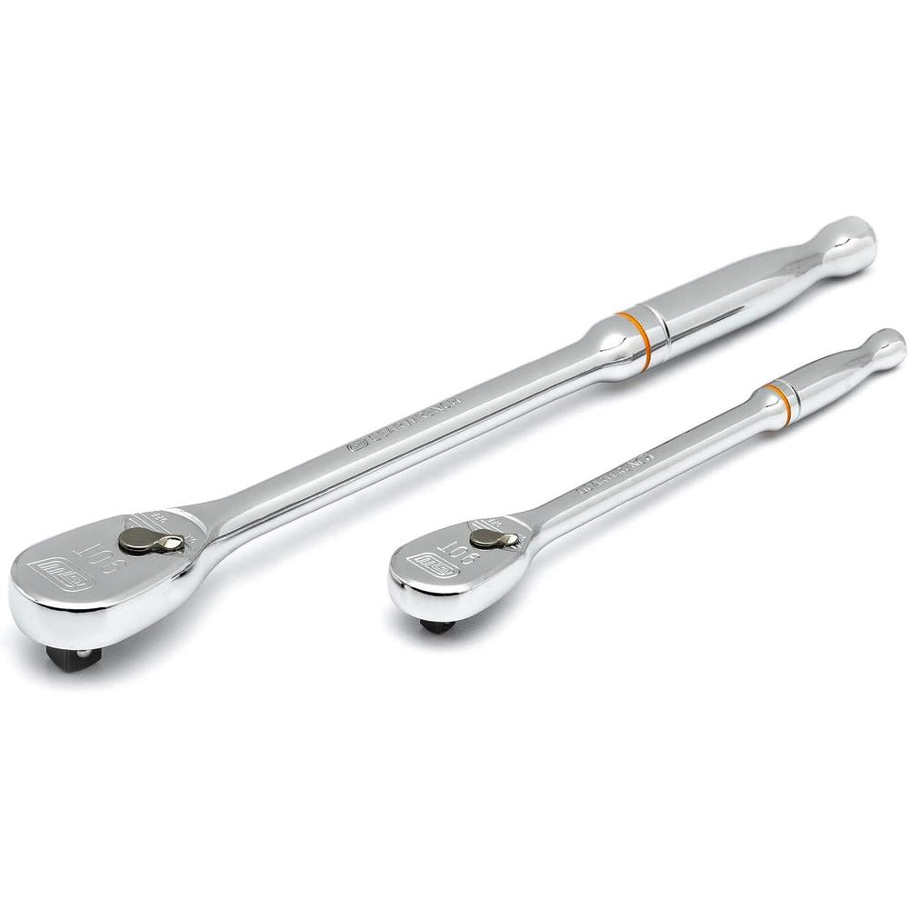GearWrench 81268T 2pc 1/4" & 3/8" Drive 90-Tooth Long Handle Teardrop Ratchet Set