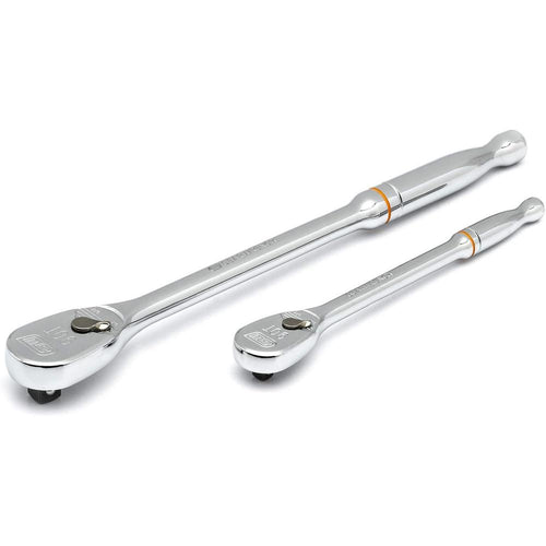 GearWrench 81268T 2pc 1/4" & 3/8" Drive 90-Tooth Long Handle Teardrop Ratchet Set