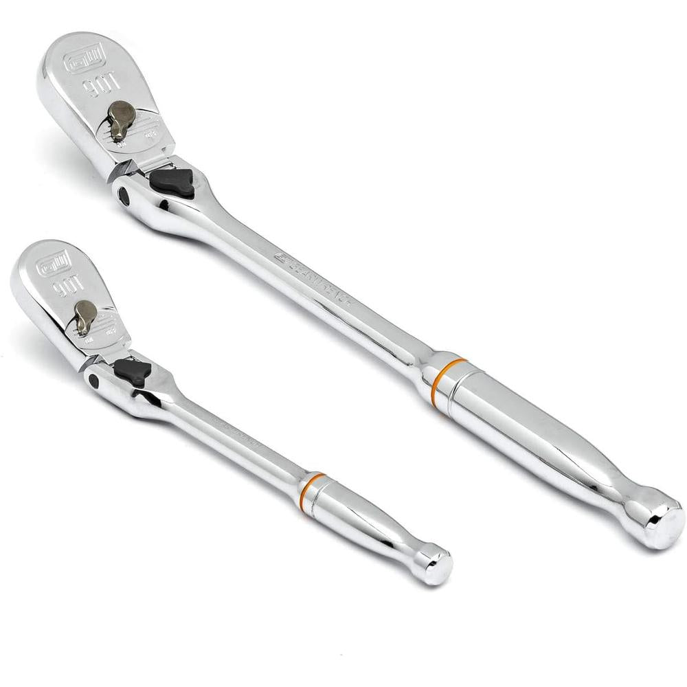 GearWrench 81274T 2 Pc. 1/4" & 3/8" Drive 90-Tooth Locking Flex Head Teardrop Ratchet Set
