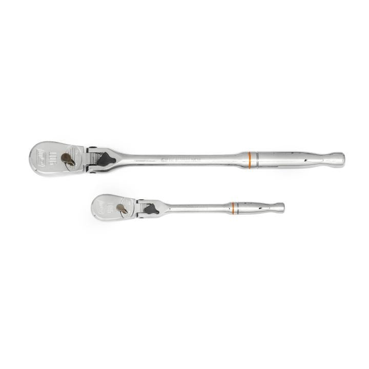 GearWrench 81274T 2 Pc. 1/4" & 3/8" Drive 90-Tooth Locking Flex Head Teardrop Ratchet Set - MPR Tools & Equipment