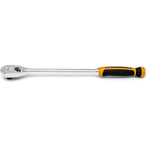 GearWrench 81361T 1/2" Drive 90-Tooth Long Handle Dual Material Teardrop Ratchet 16.5"