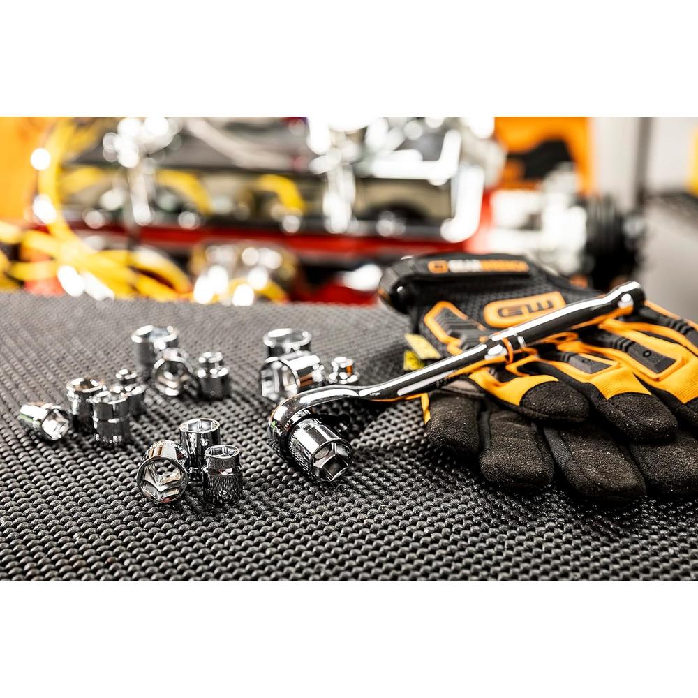 GearWrench 81396 STUBBY SOCKET SET, MM 6PT 3/8 DR 14PC