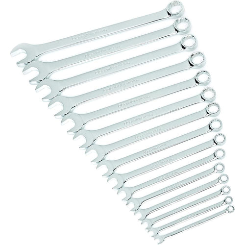 GearWrench 81901 15-Pc. Long Pattern Combination Non-Ratcheting Wrench Set SAE