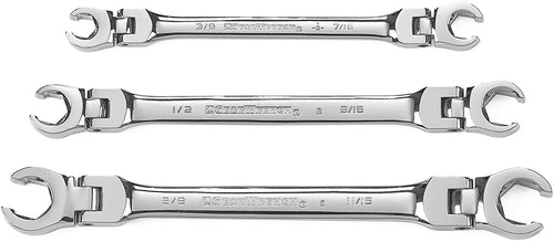 GearWrench 81914 3 Pc. Flex Head Flare Nut SAE Wrench Set - MPR Tools & Equipment