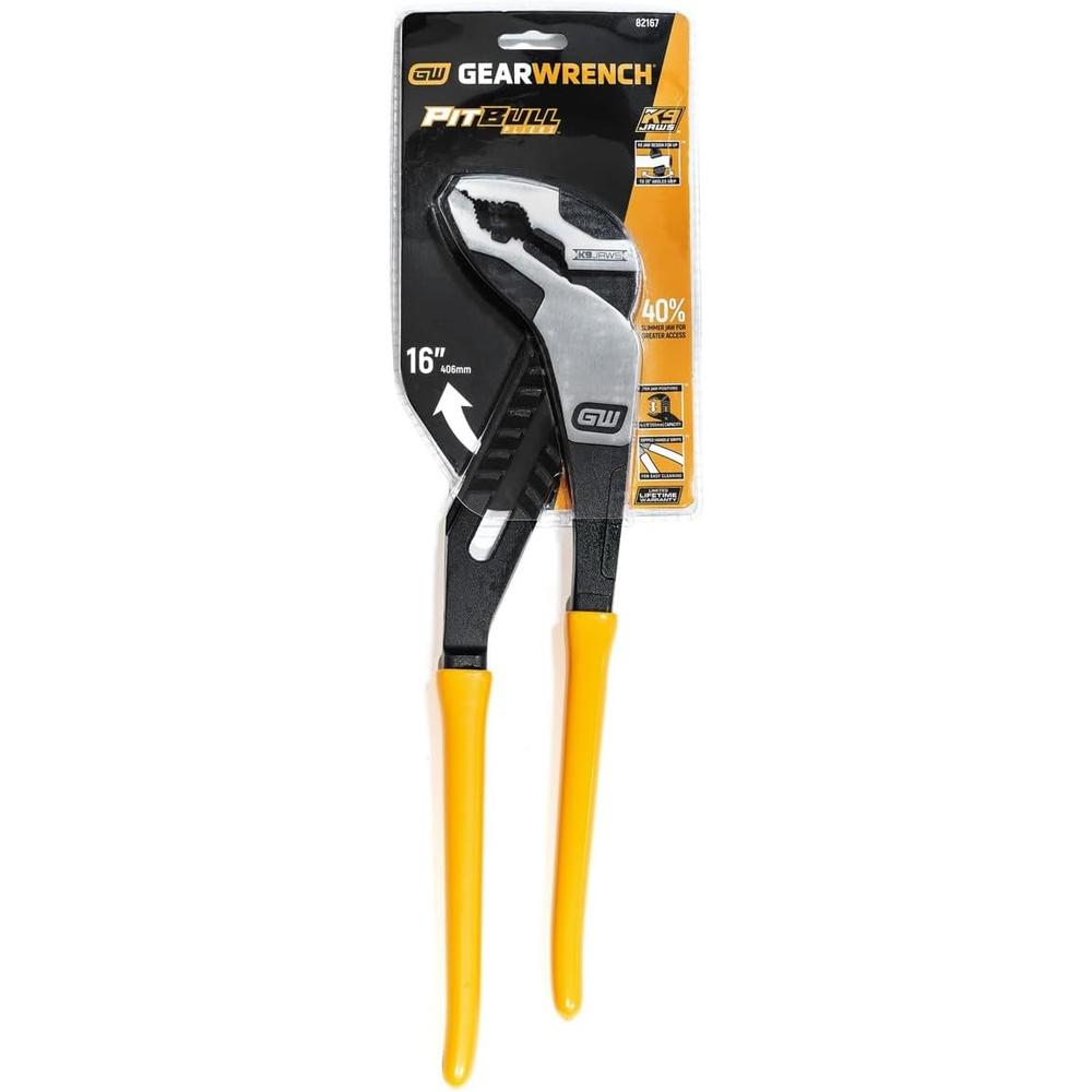 GearWrench 82167 16" Pitbull K9™ V-Jaw Dipped Handle Tongue and Groove Pliers