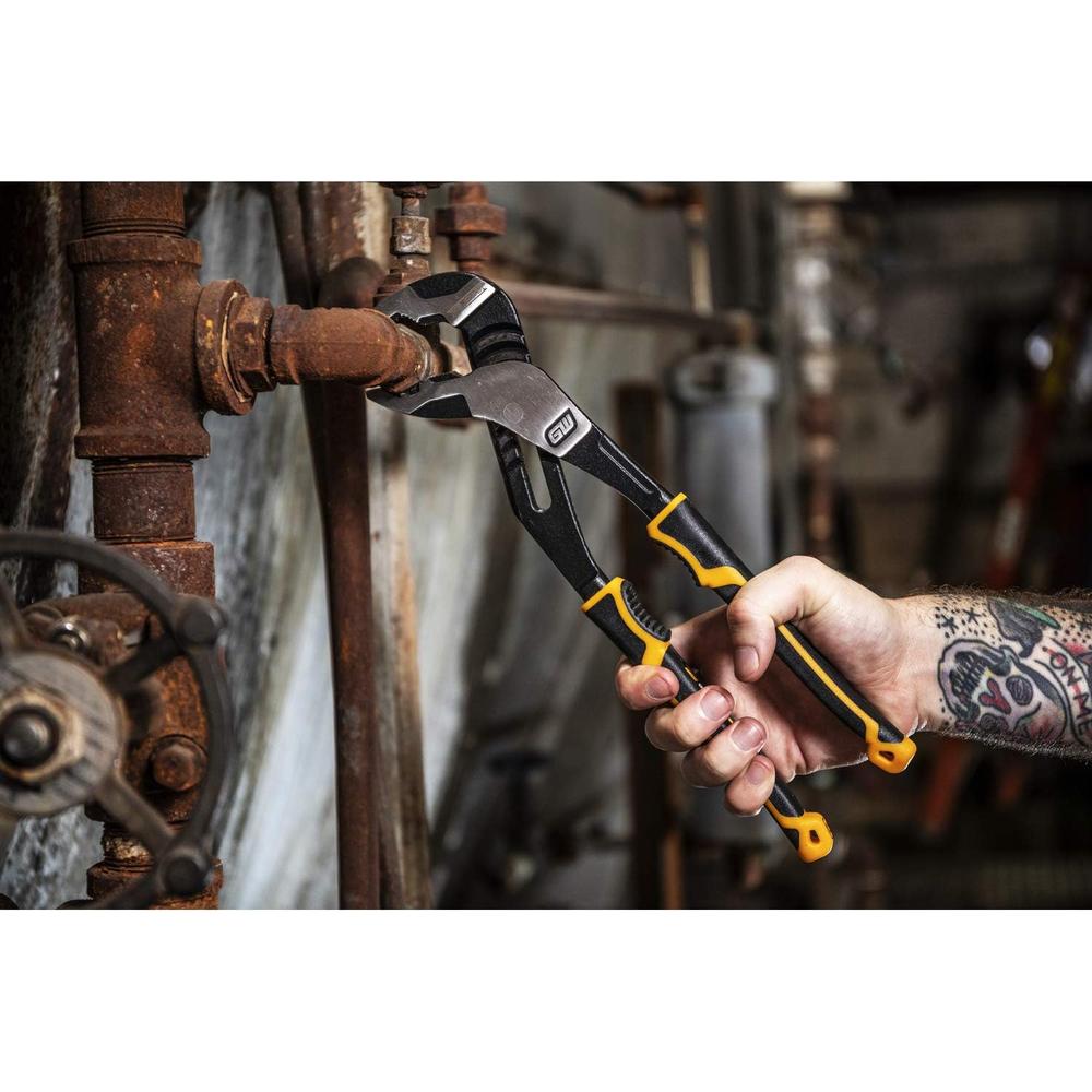 GearWrench 82168C 8" Pitbull K9 V-Jaw Dual Material Tongue and Groove Pliers