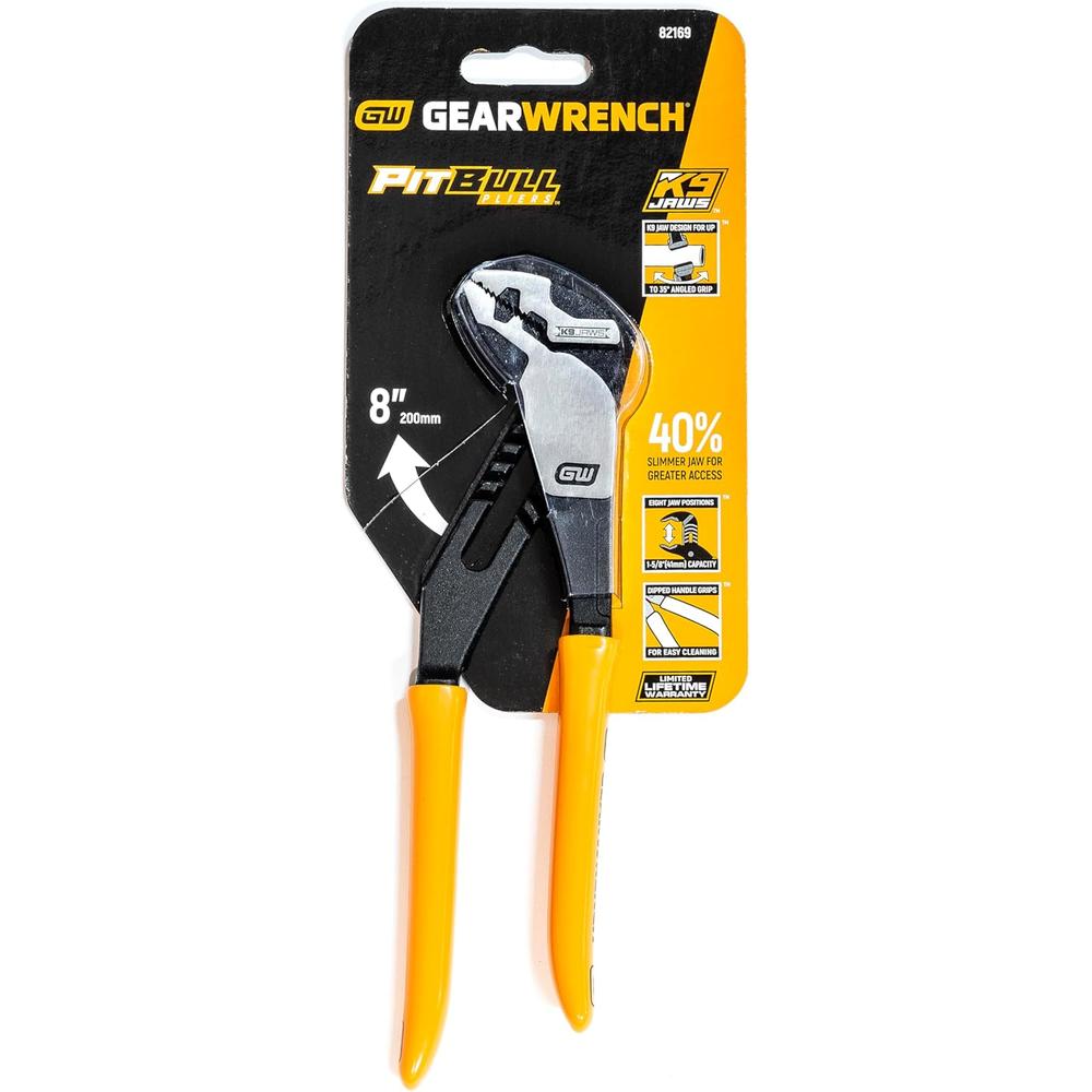 GearWrench 82169 8" STRAIGHT JAW T&G DIPPED HNDL