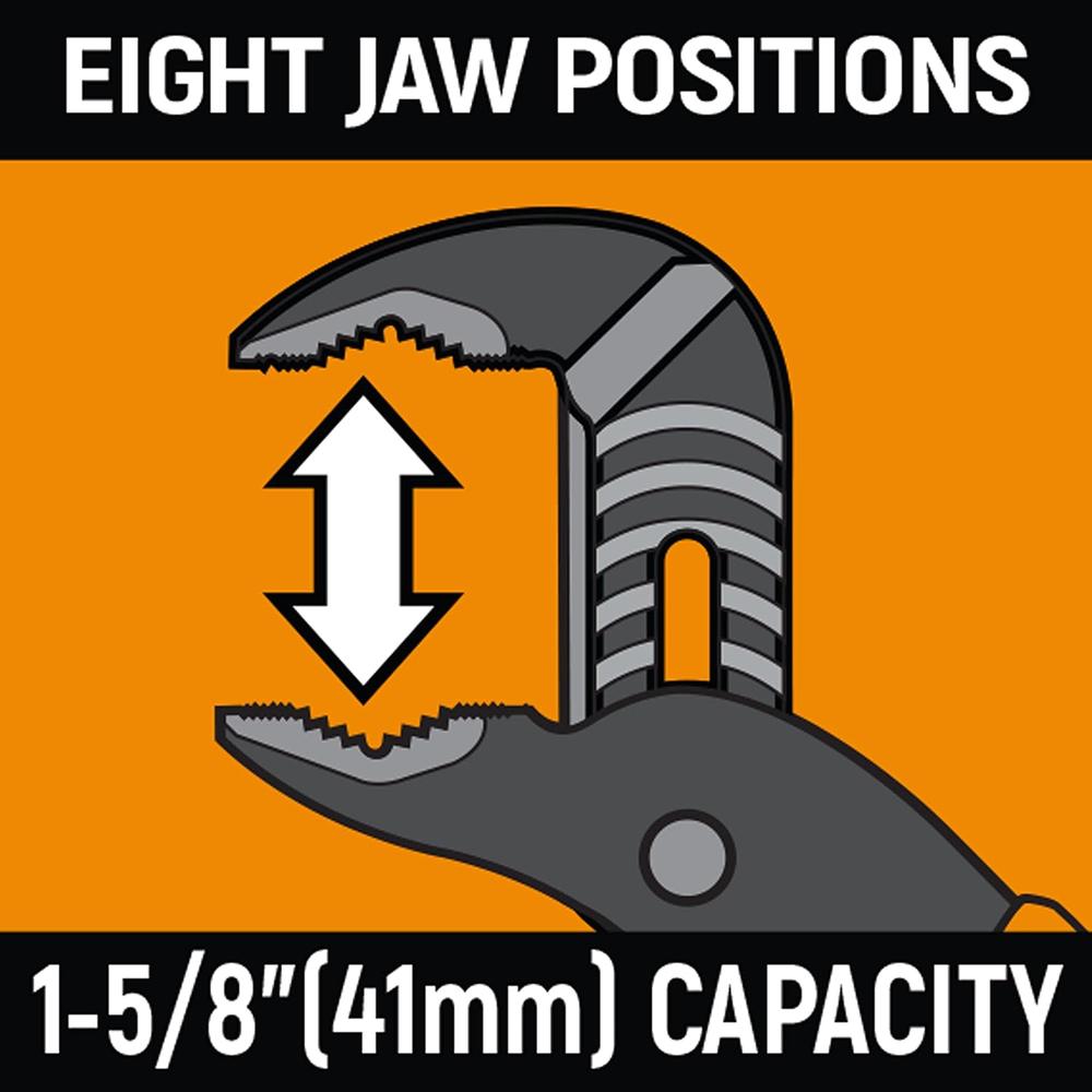 GearWrench 82172C 10" PITBULL K9 V-Jaw Dual Material Tongue and Groove Pliers