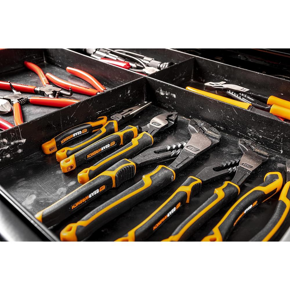 GearWrench 82172C 10" PITBULL K9 V-Jaw Dual Material Tongue and Groove Pliers