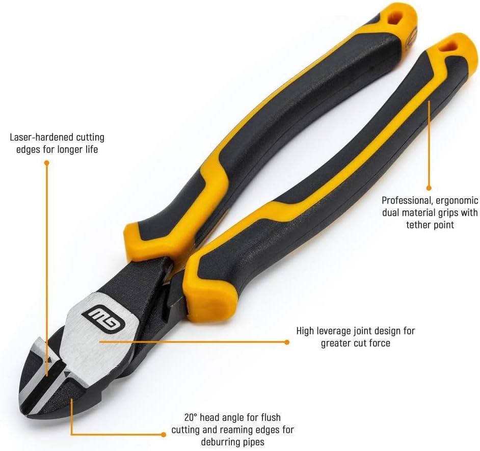 GearWrench 82183C-06 7" PIT-BULL DIAGONAL CUTTING PLIERS W/ CUSION GRIP, AWG8 CUT CAPACITY
