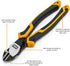 GearWrench 82183C-06 7" PIT-BULL DIAGONAL CUTTING PLIERS W/ CUSION GRIP, AWG8 CUT CAPACITY