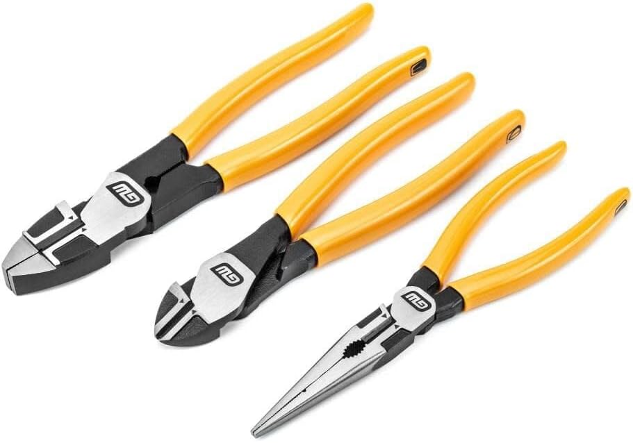 GearWrench 82202-06 3-Piece Pitbull Dipped Handle Electrician's Plier Set