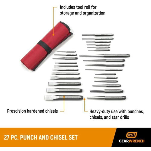 GearWrench 82306 27 Piece Punch and Chisel Set