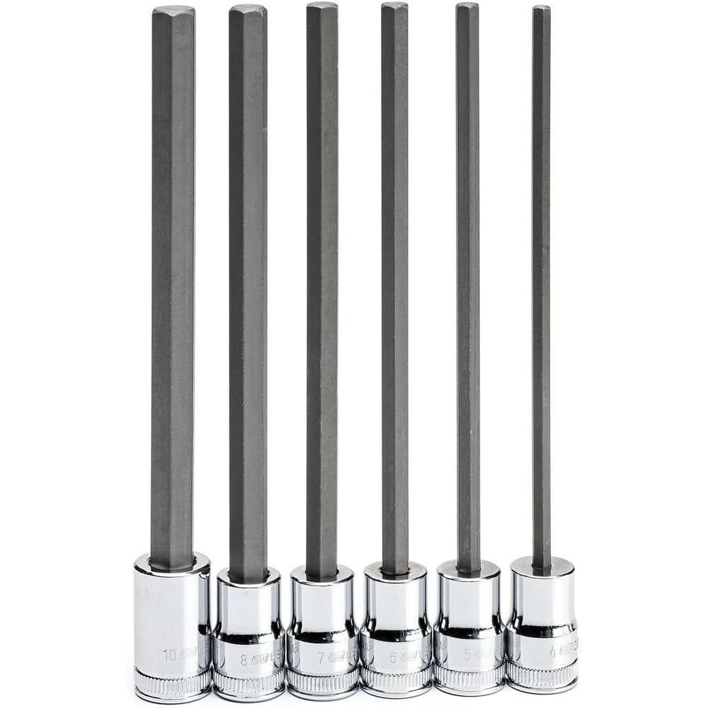 GearWrench 82554 SET LNG HEX BIT SKT 3/8DR 6PC MM