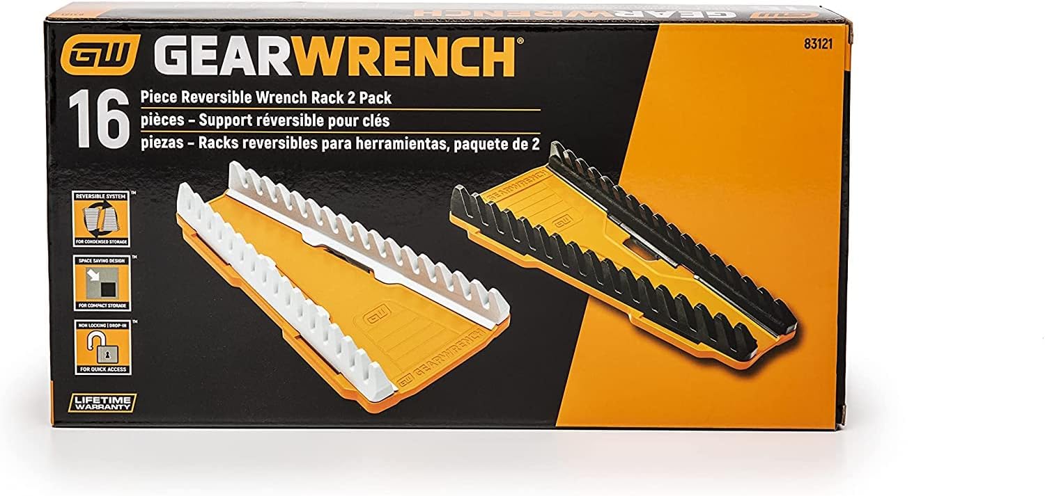 GearWrench 83121 2 Pc. 16 Slot Reversible Wrench Rack