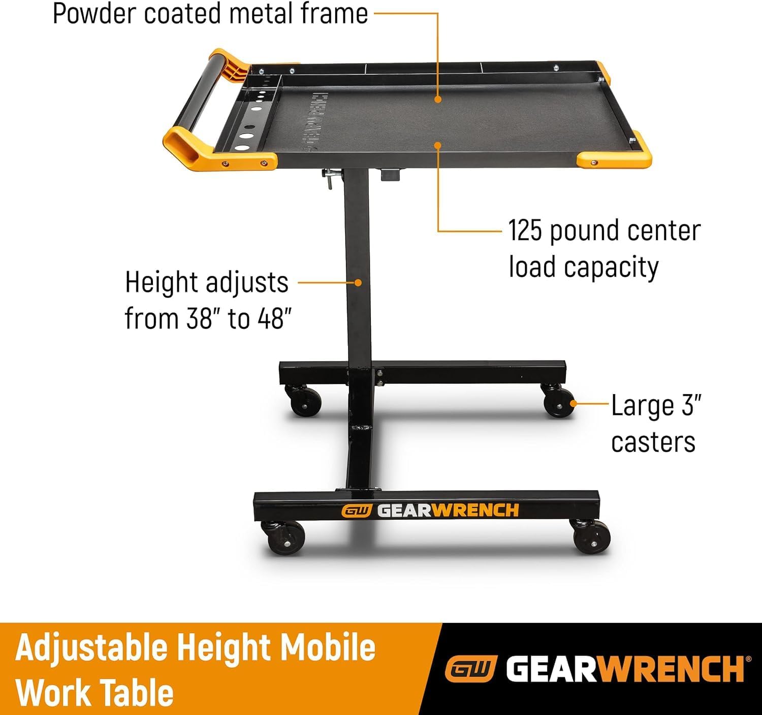 GearWrench 83166 Adjustable Height Mobile Work Table