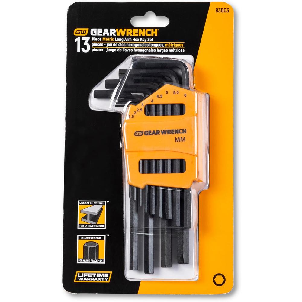 GearWrench 83503 13 Piece Long Arm Metric Hex Key Set