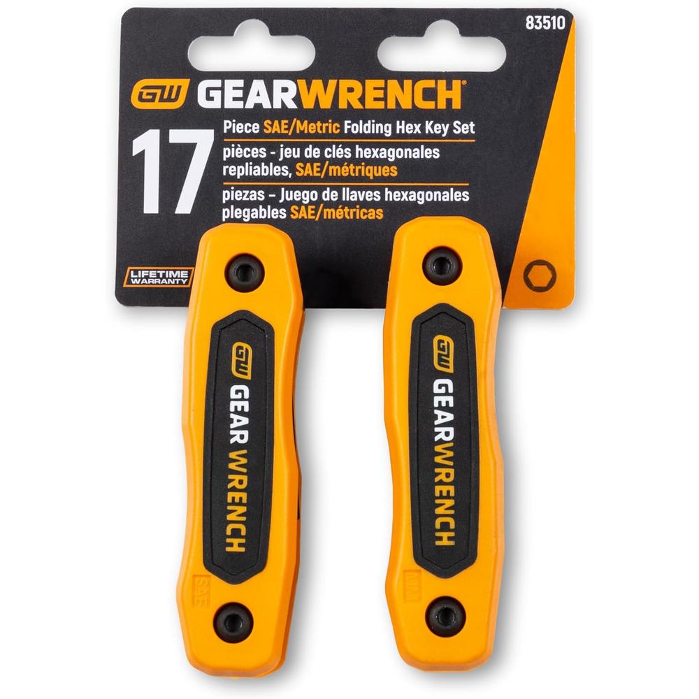 GearWrench 83510 17-Piece SAE/Metric Folding Hex Key Set
