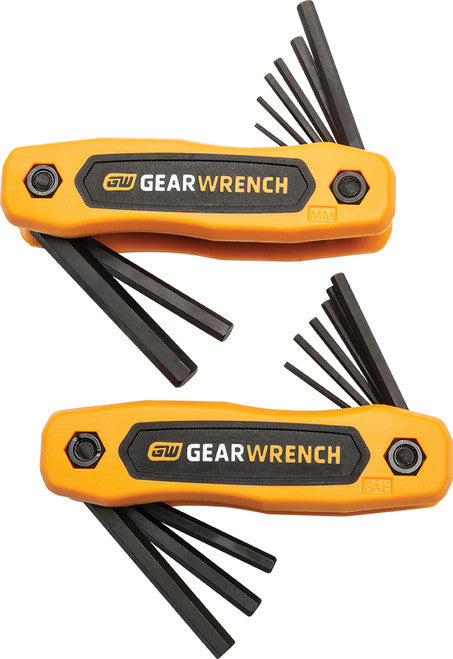 GearWrench 83510 PG410 - 17-PC SAE/METRIC FOLDING HEX KEY SET, 5/64" - 1/4" & 2MM - 8MM - MPR Tools & Equipment