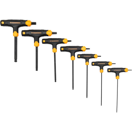 GearWrench 83516 7-Piece Metric T-Handle Ball End Hex Key Set
