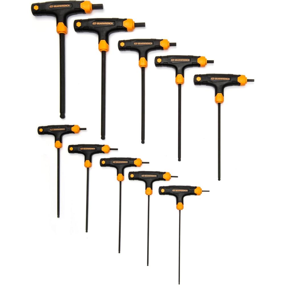 GearWrench 83523 10-Piece SAE Ball End T-Handle Hex Key Set