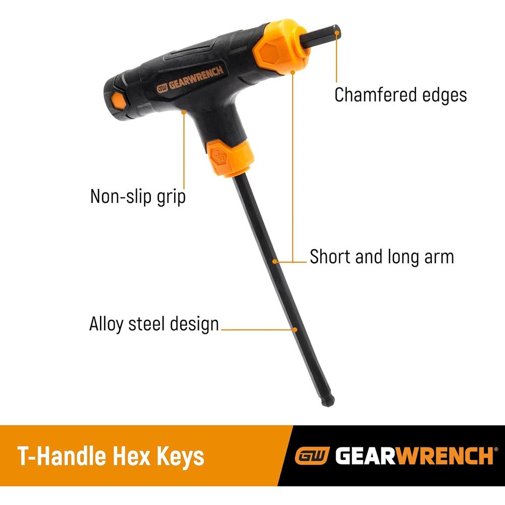 GearWrench 83523 10-Piece SAE Ball End T-Handle Hex Key Set
