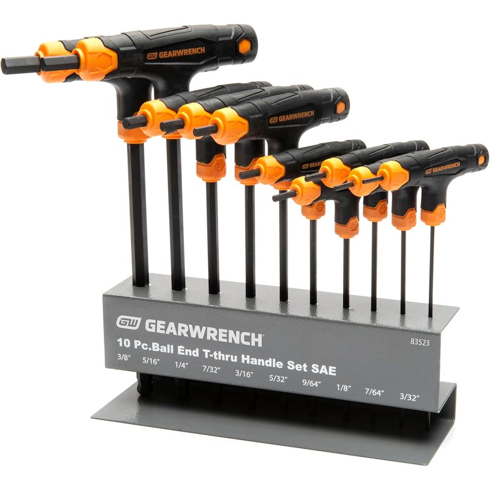 GearWrench 83523 10-Piece SAE Ball End T-Handle Hex Key Set