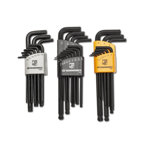 GearWrench 83527 31 Piece Magnetic Long Ball End SAE/Metric/Torx® Hex Key Set - MPR Tools & Equipment