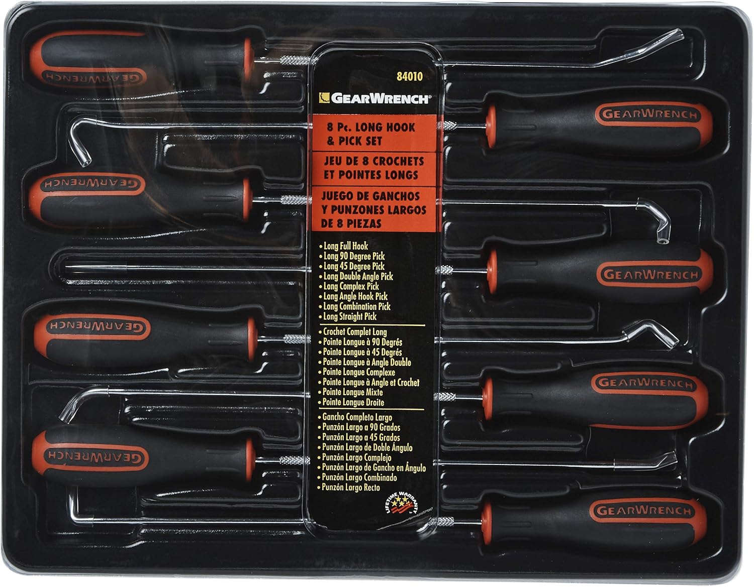 GearWrench 84010 8 Pc. Long Hook & Pick Set