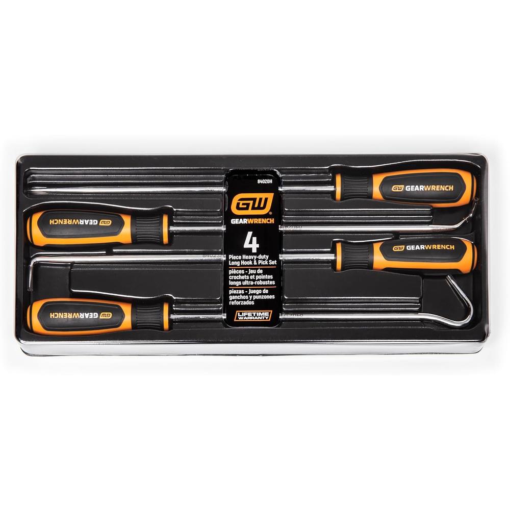 GearWrench 84020H 4pc Heavy-Duty Long Hook & Pick Set