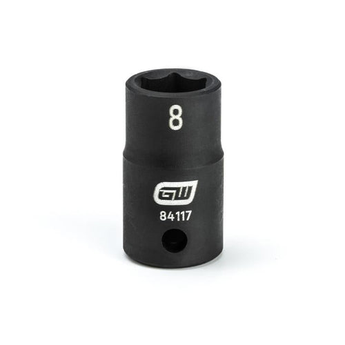 GearWrench 84117 1/4" Drive 6 Point 8mm Standard Impact Metric Socket - MPR Tools & Equipment