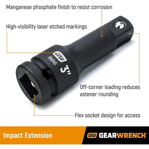 GearWrench 84407 EXT BAR IMP 3/8DR 6