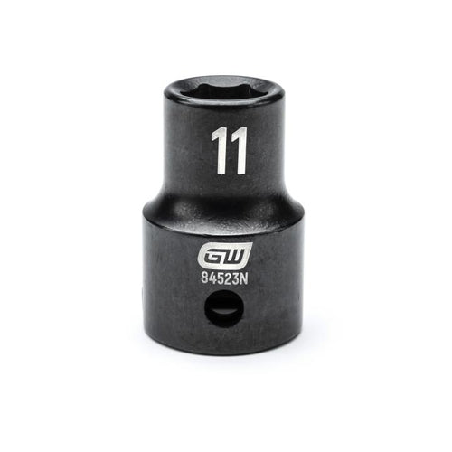 GearWrench 84523N 1/2" Drive 6 Point 11mm Standard Impact Metric Socket - MPR Tools & Equipment