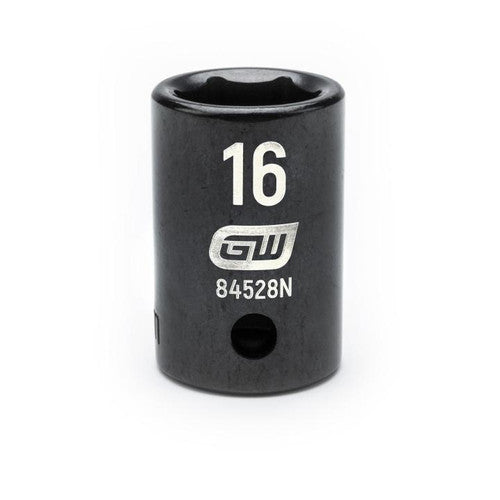 GearWrench 84528N 1/2"Drive 16Mm Standard Impact Socket - MPR Tools & Equipment