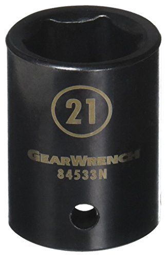 GearWrench 84533N 1/2" Drive Standard Impact Metric Socket 21mm, 6 Point - MPR Tools & Equipment